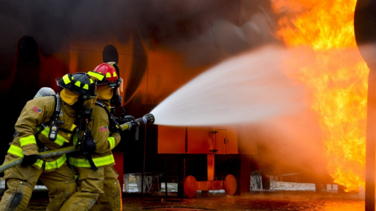 two firefighters
